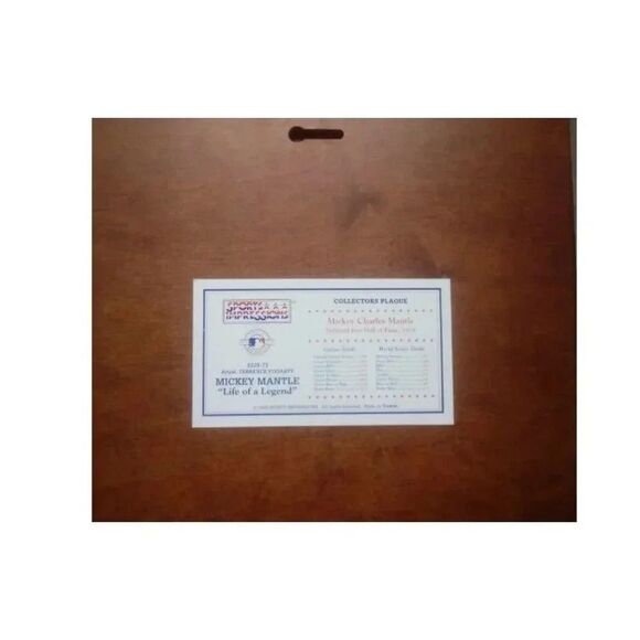 Mickey Mantle Life of a Legend Plaque | Commemorative Collectible - Picture 2 of 3
